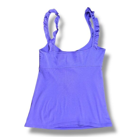 Michael Stars Purple Ruffle Tank Top SZ ONE SIZE FITS MOST - Picture 5 of 11